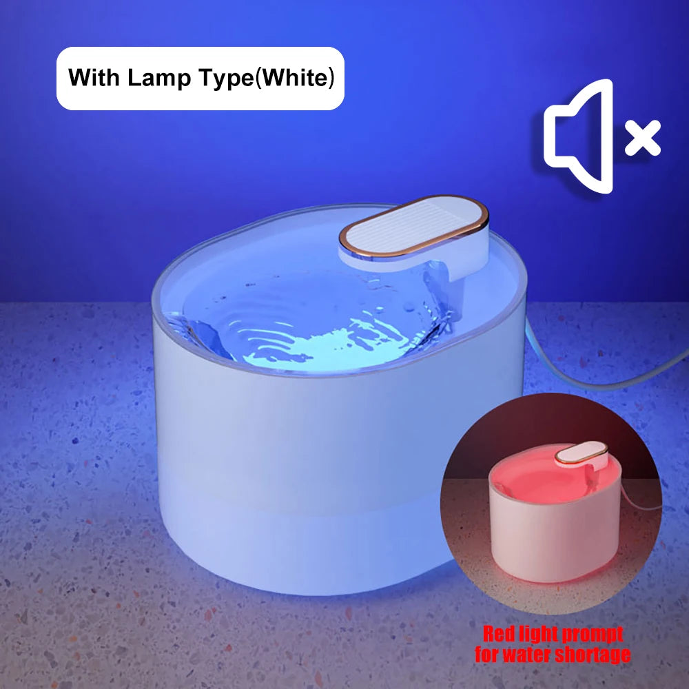 Automatic Cat Water Fountain with LED Light Ultra Silent Pet Drinking Water Fountain 3L USB Cats Electric Mute Pet Water Feeder