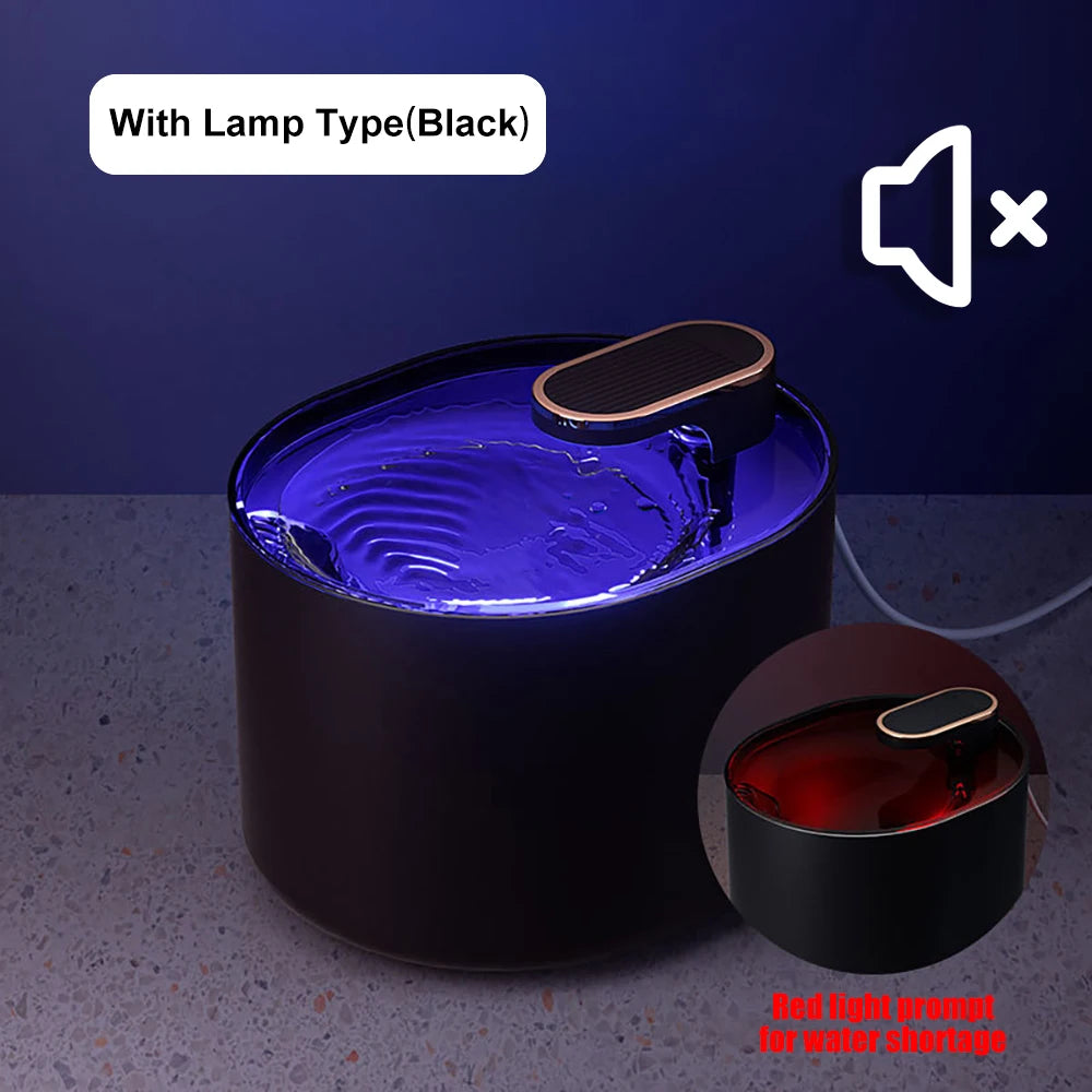 Automatic Cat Water Fountain with LED Light Ultra Silent Pet Drinking Water Fountain 3L USB Cats Electric Mute Pet Water Feeder